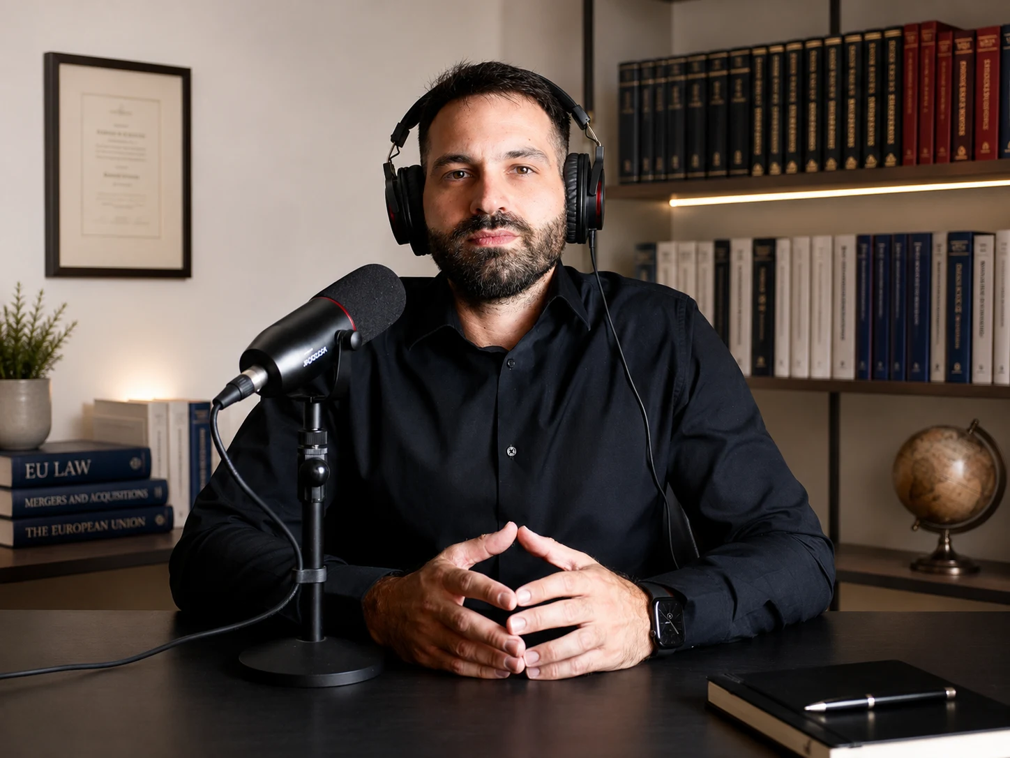 Kyriakos Dom Efthynopoulos hosting a podcast